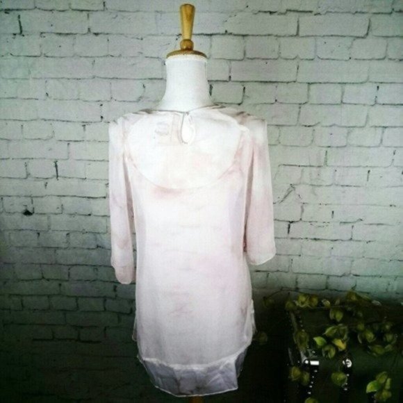 Fleur-de-lis Floral Tie Dye Tunic Top Pink Size Small - Picture 5 of 7